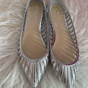 Jessica Simpson Silver and Black Flats